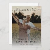 Romantic Photo Save The Date Never Too Late Kaart (Voorkant / Achterkant)
