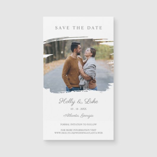 Romantic Photo & Simulated Brush for Save the Date (Voorkant)