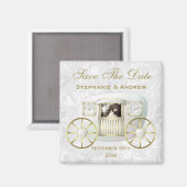 Romantic Photo Wedding Carriage Save the Date Magneet (Voorkant / Achterkant)