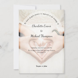 Romantic Photo Wedding Invitation Kaart