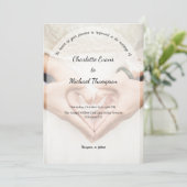 Romantic Photo Wedding Invitation Kaart (Staand voorkant)