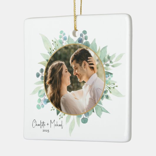 Romantic Photo Wedding Keepsake Keramisch Ornament (Links)