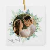 Romantic Photo Wedding Keepsake Keramisch Ornament (Voorkant)