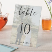 Romantic Photo Wedding Table Number Card Reclamebord Met Voetstuk (Insitu)