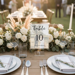 Romantic Photo Wedding Table Number Card Reclamebord Met Voetstuk