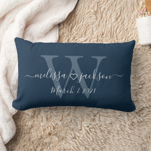 Romantic Pillow met Namen, Initiaal, en Datum Kussen (Deken)