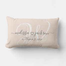 Romantic Pillow met Namen, Initiaal, en Datum Kussen