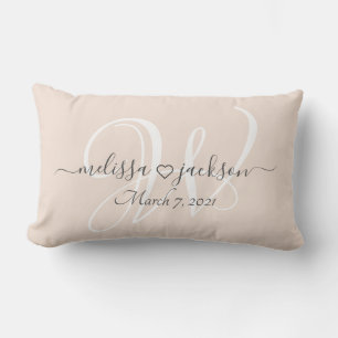 Romantic Pillow met Namen, Initiaal, en Datum Kussen