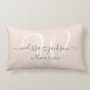 Romantic Pillow met Namen, Initiaal, en Datum Kussen