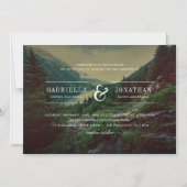 Romantic Pines Mountains Lake Destination Wedinati Magnetische Uitnodiging (Voorkant)