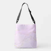 Romantic pink abstract garden and butterfly crossbody tas (Achterkant)
