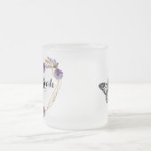 Romantic pink abstract garden and butterfly matglas koffiemok (Center)