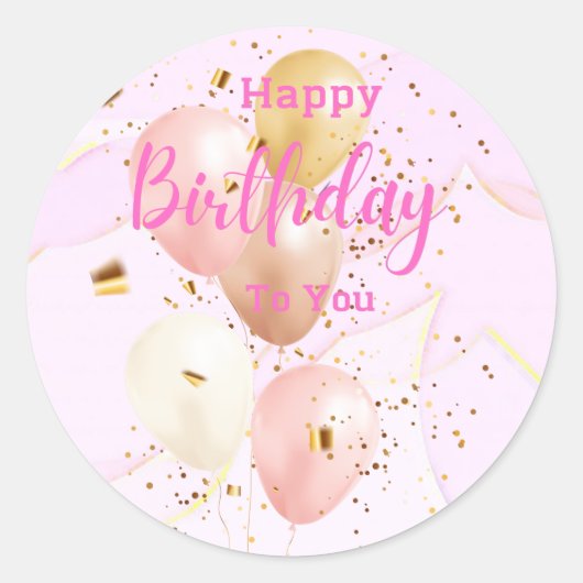 Romantic pink abstract  ronde sticker (Voorkant)