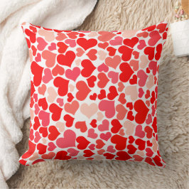 Romantic Pink and Red Heart Pattern Valentine Kussen