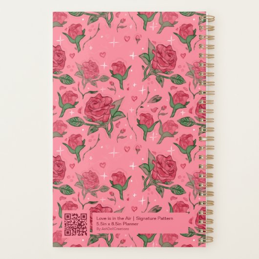 Romantic Pink and Red Roses Planner (Achterkant)