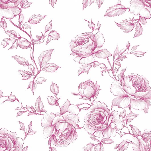 Romantic Pink and White Rose Pattern Wedding Kaart