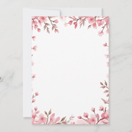 Romantic Pink Barn Rustic Landscape Floral Frame Kaart (Achterkant)