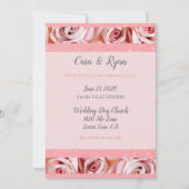 Romantic Pink Blush Floral Elegant Wedding Kaart (Voorkant)