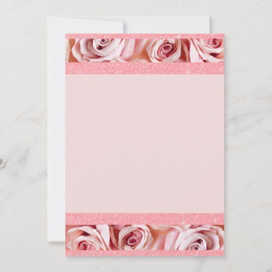 Romantic Pink Blush Floral Elegant Wedding Kaart (Achterkant)