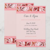 Romantic Pink Blush Floral Elegant Wedding Kaart (Voorkant / Achterkant)