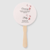 Romantic Pink Butterflies Garden Wedding Ceremony Handwaaier (Achterkant)