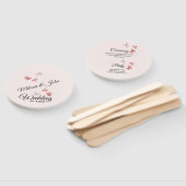 Romantic Pink Butterflies Garden Wedding Ceremony Handwaaier (Niet-gemonteerd)