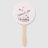 Romantic Pink Butterflies Garden Wedding Ceremony Handwaaier (Voorkant)
