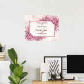 Romantic Pink Cherry Blossom Tied the knot Poster (Thuiskantoor)