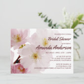 Romantic Pink Cherry Blossoms Bridal Shower Kaart (Staand voorkant)