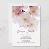 Romantic Pink Cherry Blossoms Bridal Shower Kaart (Voorkant)