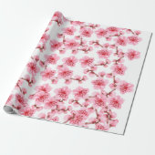 Romantic pink Cherry blosson Cadeaupapier (Uitgerold)