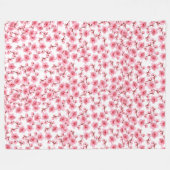 Romantic pink Cherry blosson Fleece Deken (Voorkant (Horizontaal))