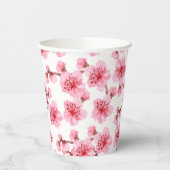 Romantic pink Cherry blosson Papieren Bekers (Links)