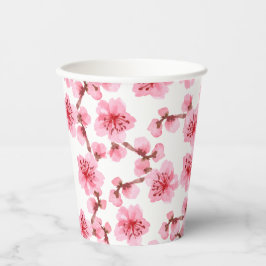 Romantic pink Cherry blosson Papieren Bekers