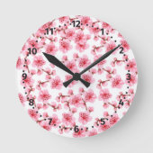 Romantic pink Cherry blosson Ronde Klok (Voorkant)