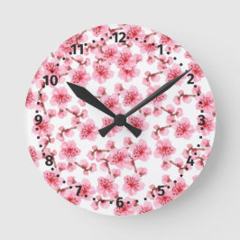 Romantic pink Cherry blosson Ronde Klok