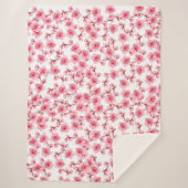 Romantic pink Cherry blosson Sherpa Deken (Voorkant)