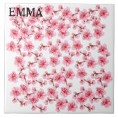 Romantic pink Cherry blosson Tegeltje (Voorkant)