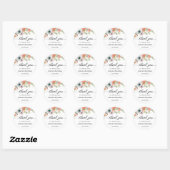 Romantic Pink Coral Floral Wedding Ronde Sticker (Vel)