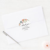 Romantic Pink Coral Floral Wedding Ronde Sticker (Envelop)