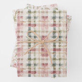 Romantic Pink Cream Floral Inpakpapier Vel (In situ)