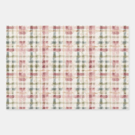 Romantic Pink Cream Floral Inpakpapier Vel