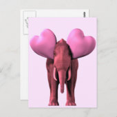 Romantic Pink Elephant Briefkaart (Voorkant / Achterkant)