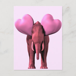 Romantic Pink Elephant Briefkaart