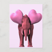 Romantic Pink Elephant Briefkaart (Voorkant)