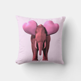 Romantic Pink Elephant Kussen