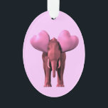 Romantic Pink Elephant Ornament<br><div class="desc">achtergrondkleur kan worden gewijzigd: IT AANPASSEN - EDIT - ACHTERGROND ziet er heel lief uit met zulke grote oren die worden vervangen door de gelukkige Elephant Appreciation Day</div>