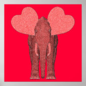 Romantic Pink Elephant Poster (Voorkant)