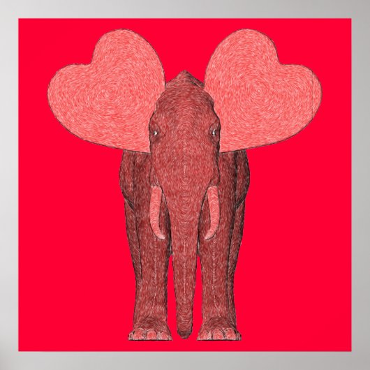 Romantic Pink Elephant Poster (Voorkant)