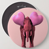 Romantic Pink Elephant Ronde Button 6,0 Cm (Voorkant /achterkant)